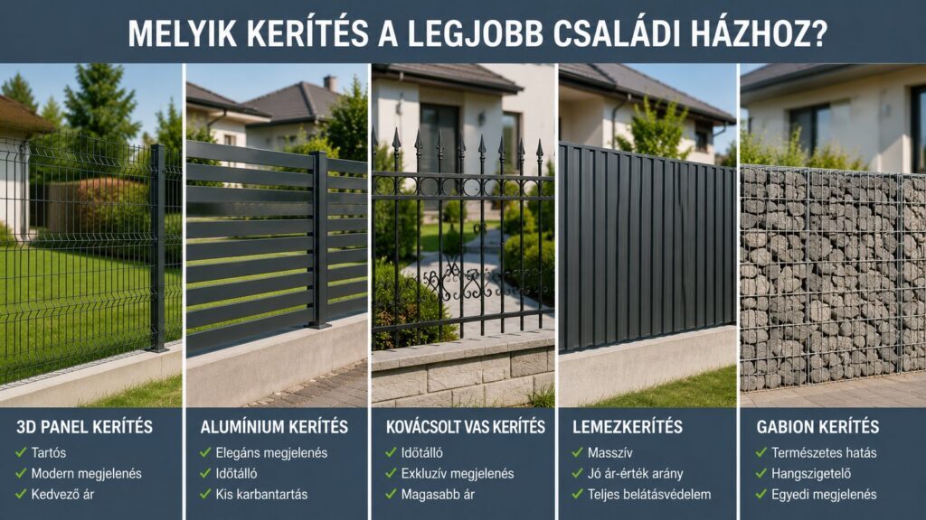 Melyik kerítés a legjobb családi házhoz? 5 típus összehasonlítása